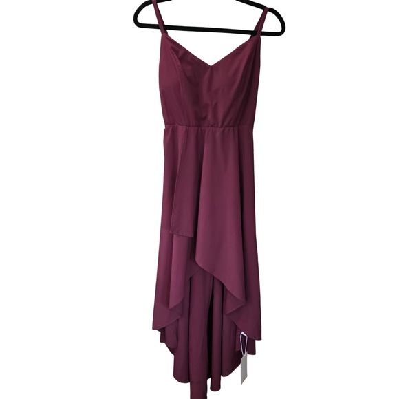 Halara Flowy Maxi Dress Womens Small Amaranth V Neck Sleeveless Hi Low Party - Picture 2 of 7